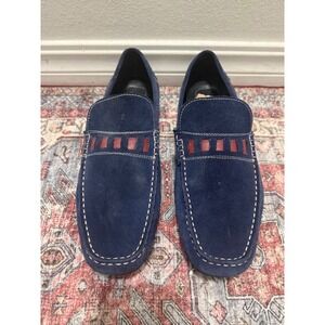 Mens Navy Suede Driving Moccasins Loafers Shoes Size 12